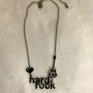 Hard Rock Cafe Vtg enamel & crystal Necklace